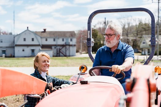 A farmer using AI technology in the field