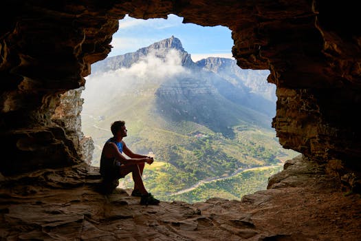 person hiking in nature