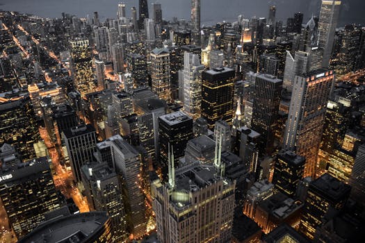 aerial view of a smart city